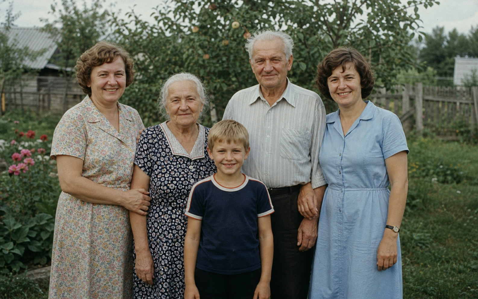 Семейная фотография в естественном цвете